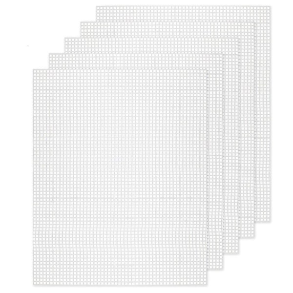 10 stk mesh plastlerretsark 19,6x13 tommer for broderi, akrylgarn, strikk (FMY) White