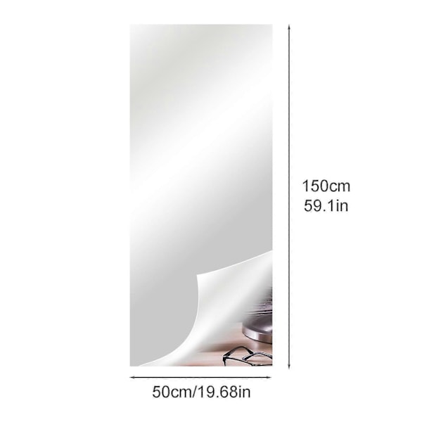 Fleksible speilark selvklebende ikke-glass speilfliser, DIY speil veggklistremerker for hjemmeveggdekor (XIATIAN) (FMY) 50*150cm*0.2mm