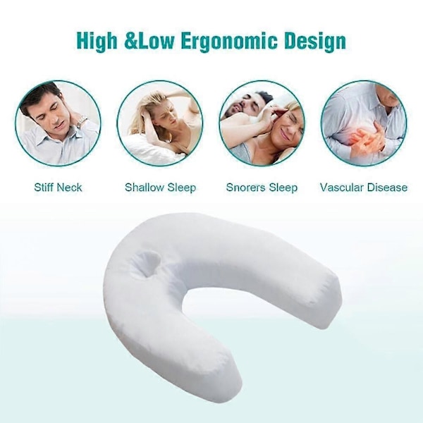 U-Formet Side Sleeper Pro Air Nakke- og Ryggpute Terapeutiske Solide Puter C NDA (FMY)