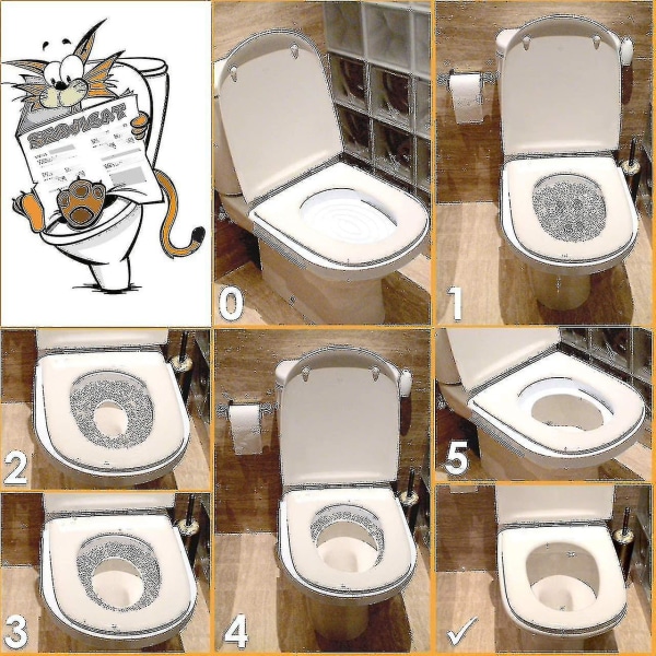 Katttoalettsits Toalettträningssystem Kattlåda Kattlåda Toalettsitsträningssystem för att vänja din katt vid toaletten (FMY)