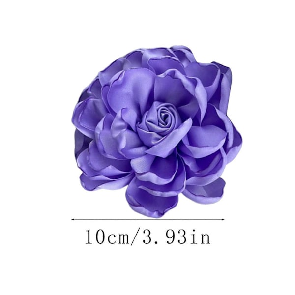 Tygblomma Brosch Stor Korsage Brosch Ros Brosch för Bankett Dansdräkt (FMY) Violet 10cm