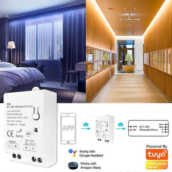 Tuya WIFI/Zigbee 0-10V Dæmpningscontroller Egnet til 1-10V Dæmpbar Strømforsyning (FMY) ZIGBEE