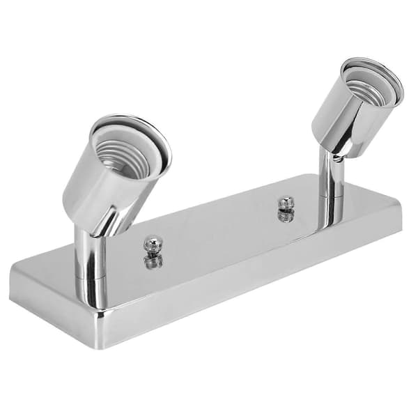 Elegant E27 lampeholder med rektangulær drejebase DIY-tilbehør til loftvæglampe, sølv (FMY)