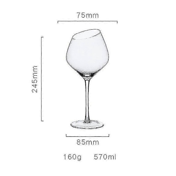 Kreativ Nordisk Rödvin Champagne Glas Blyfritt Glas 570ml[PB]  (FMY) Amber 570ml