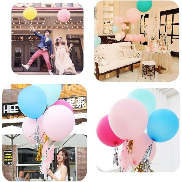 10 st Diameter 36\" Jätteballonger Jumbo Latexballonger för Bröllop Födelsedagsfest Babyshower Karneval slumpmässiga färger (FMYED)