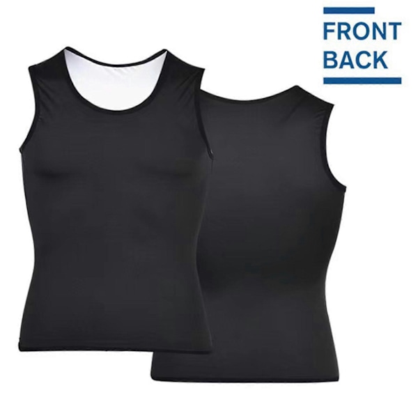 S-5XL Herr Gym Underkläder Hudvänliga. Multifunktionell Omedelbar Platt Mage Effekt Silver Andningsbar Slimmande Kroppsformare Väst (FMY) Black L-XL