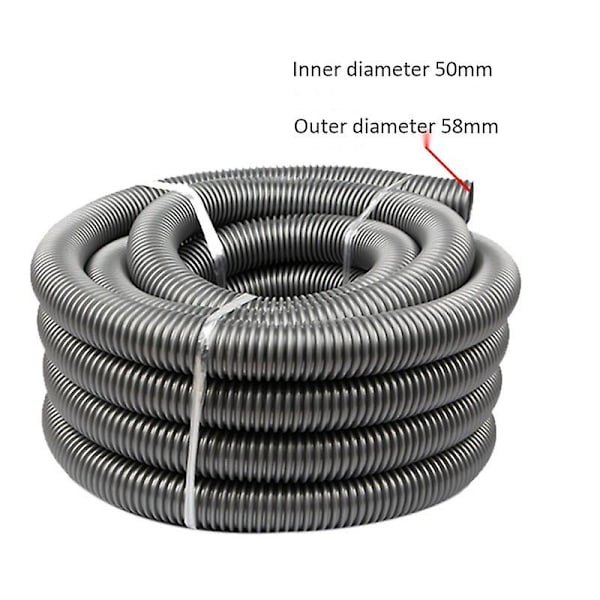 3 Meter Innerdiameter 50mm Dammsugare Gängad Slang Sugrör Bälg Dammsugarslang (FMY) gray