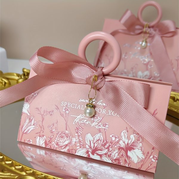20 stk. Små og Store Multifarvede Varmestempelpapir Gaveæsker - Eksklusiv Europæisk Stil Trekant Perle Blomsterdesign - Perfekt til Mot (FMY) Pink Small 5.12*2.95*2.95in
