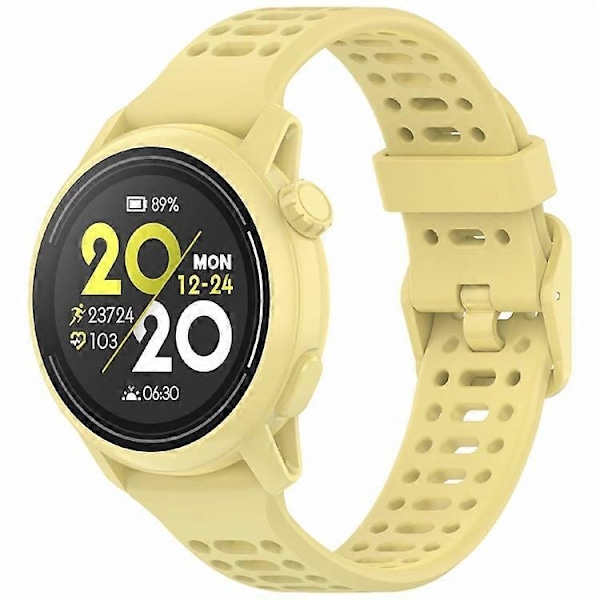 Kompatibel med Coros Pace 2 / Apex 2 / Apex 42mm Silikone Urrem Ensfarvet 20mm Urrem (FMY) Yellow