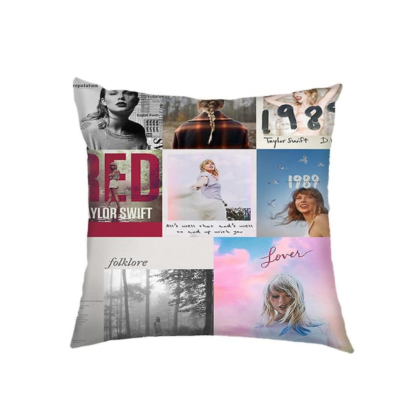 2024 Taylor Swift kuddfodral prydnadskudde soffbil hemmakontorsdekorationer Swiftie-fans presenter 45x45 cm  (FMY)