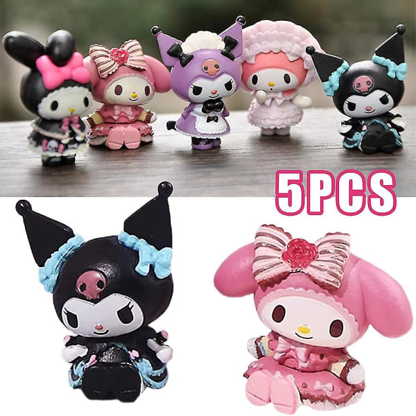5 stk Kawaii Anime Characters Figur Collection Legesæt Cake Topper Decoration Ornaments (FMY)