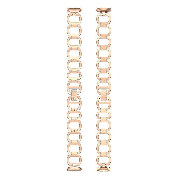 Sportband för Fitbit-Luxe Smartwatch Metallarmband Ersättningsarmband (FMY) Rose gold
