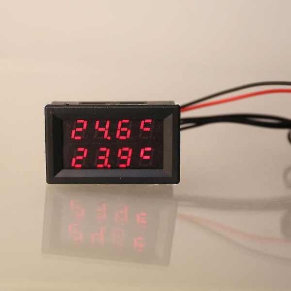 Dobbelt skærm digitalt termometer temperatursensor tester med 2 Ntc vandtæt metalsonde (FMY)