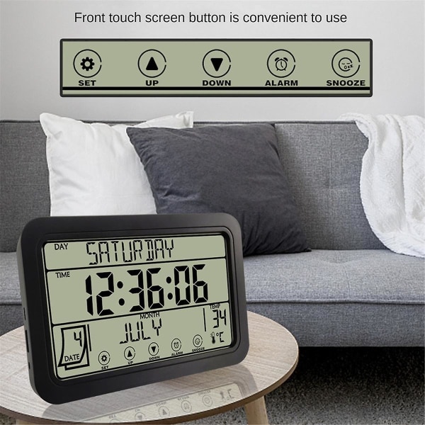 Atomur med indendørs udendørs temperatur trådløs, 7 tommer LCD, batteridrevet med højpræcisionssensor (FMY)