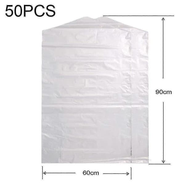 50-pack Klädfodral Transparent Klädskydd Dammtätt Hängande Kläder (FMY)