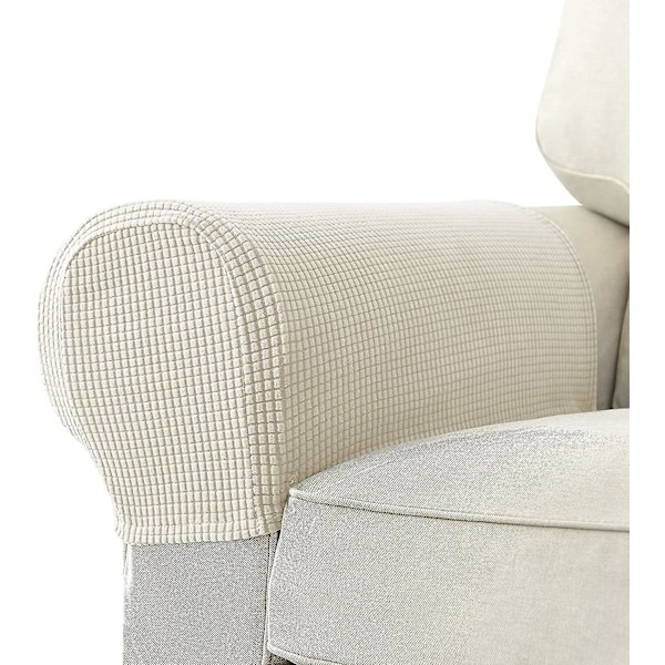 Fåtölj armstödsskydd stretch soffa armstödsskydd armstödsöverdrag för stolar (FMY) Cream