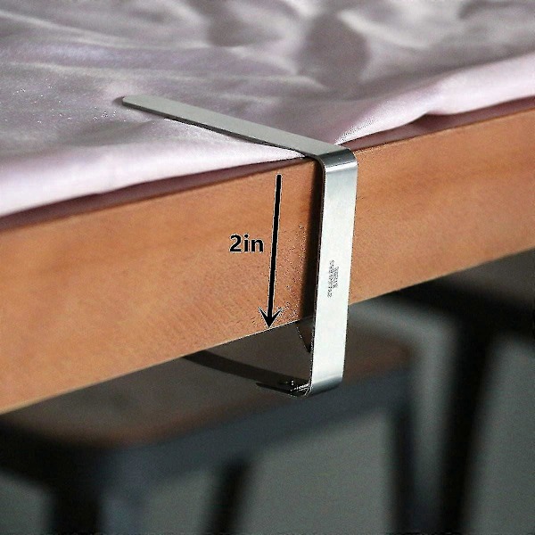 Bordsduksklämmor för utomhusbruk, stora bordsduksklämmor för 5 cm tjocka bord, flexibla bordsduksklämmor i rostfritt stål för picknickbord (12 st) (FMY)