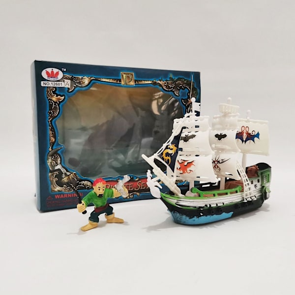 Piratskeppsmodell för barn, leksaksmodell, seglande piratskepp, present till barn (FMY) Small size 2 doll