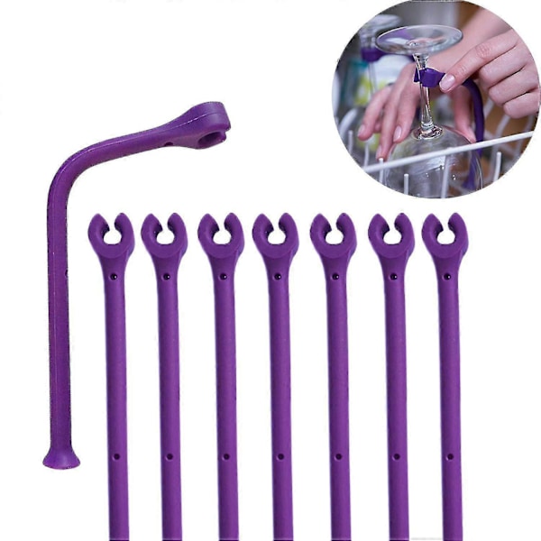 8 stk. Silikon Opvaskemaskine Tilbehør Silikon Vin Glas Beskytter Fleksibel Vin Glas Holder Opvaskemaskine Vin Glas Beskytter (FMY)