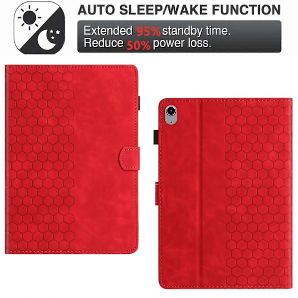 Präglat Läderfodral för iPad 10:e Gen 10.9 2022 (FMY) Red