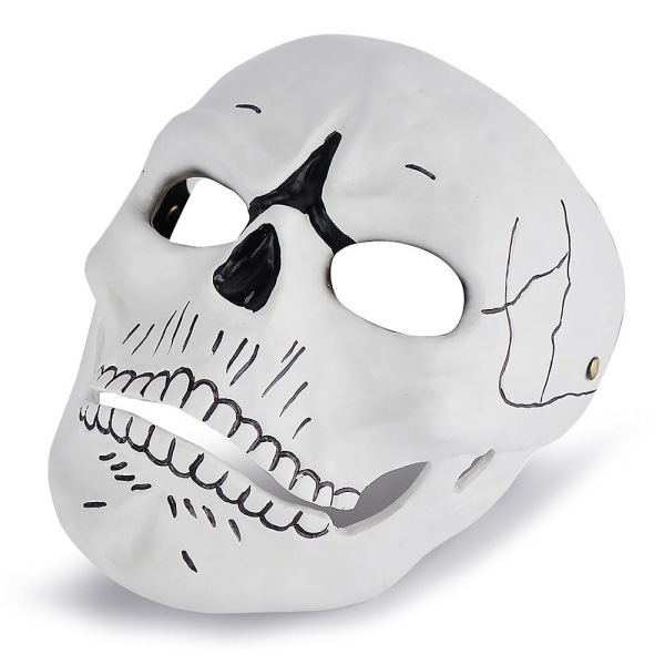 Halloween-maske Full Head Skull Mask, realistisk skummel maske med bevegelig kjeve, 3d Halloween Skull Mask Voksen Latex Maske  (FMY)