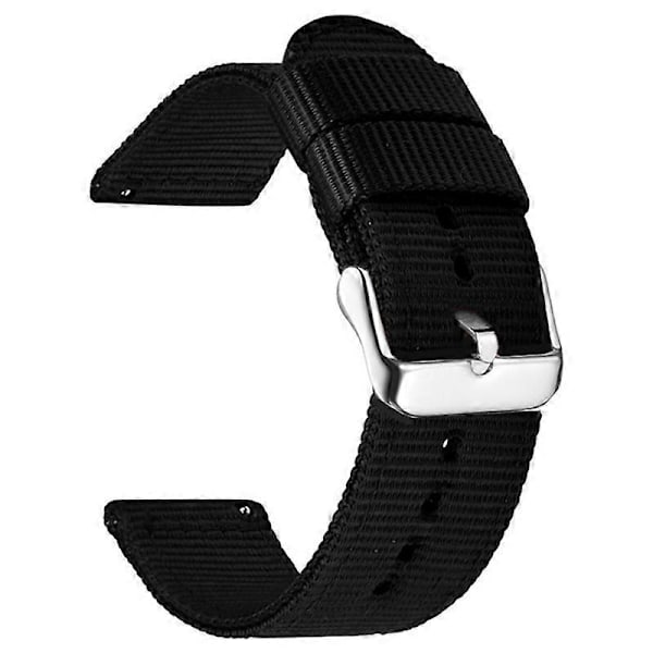 Til Garmin Lily 2 Nylon Urrem Justerbar Spænde 14mm Udskiftningsarmbånd (FMY) Black