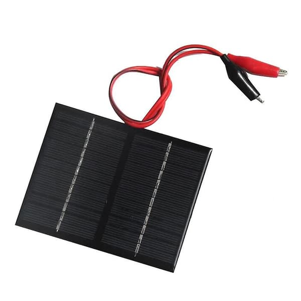12V 1,5W solcellepanel med klips ladesystem polykrystallinsk solcellepanel for små strømapparater (FMY) Black