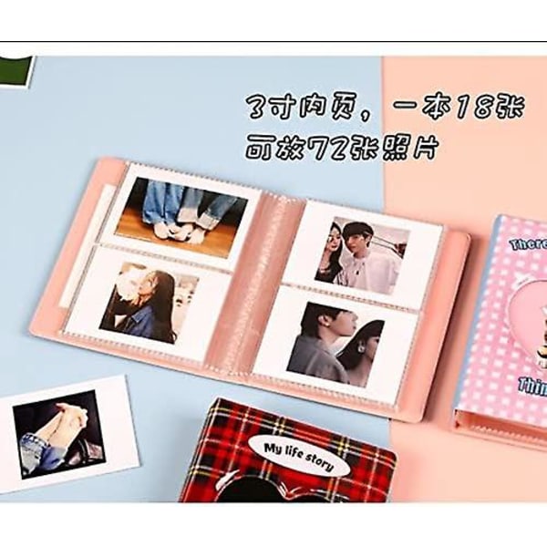 3 tommer mini fotoalbum Kpop fotokortholder, Love Heart Hollow fotokort Id holder 40 lommer til Kpop piger og drenge (blå) (FMY)