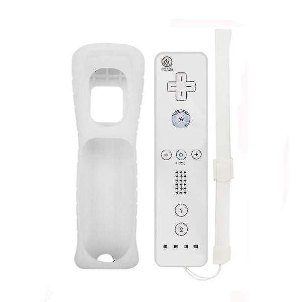 Wii Game Remote Controller Innebygd Motion Plus Joystick Joypad For Nintendo (FMY) White