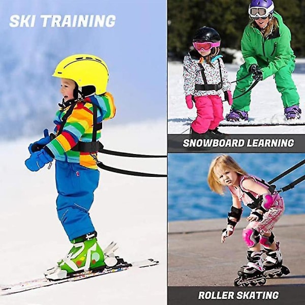 Black Friday-tilbud Surprise Outdoor Ski Training Chest Children's Ski Safety Traction Rope Ski Drop Training Belt (FMY) Black
