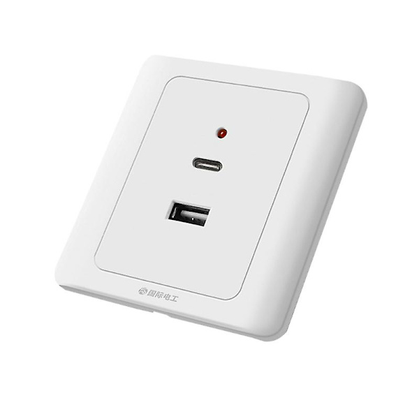 Usb-vägguttag Typec Usb-väggladdare Uttag 18w 220v Usb-uttag Uttag (FMY) 2 concealed