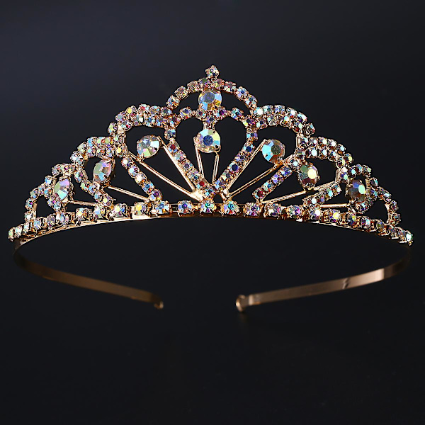 Pääkoriste Häämorsian Rihmaus Kruunu Kuningattaren Kruunu Retro Kruunu Kristalli Kruunu Rihmaus Koriste Kruunu Tiara (FMY) Golden