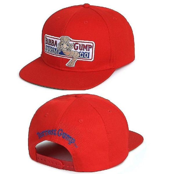 1994 Bubba Gump Shrimp Co. Baseballhatt Forrest Gump Cap Costume Cosplay Brodert Snapback Cap Sommercaps for menn og kvinner (FMY) Snapback Cap Red