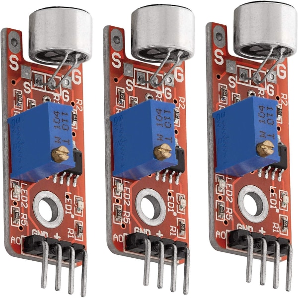For 3 X Ky-037 høysensitiv lyddeteksjon Stor mikrofonmodul kompatibel med Arduino (FMY)