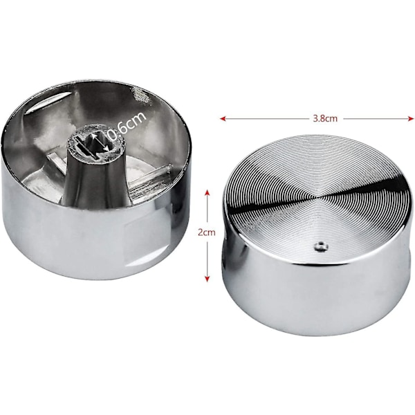 6 st Metall Gasknappar Spis 6mm Universal Spiskontroll Räckvidd Ugn Knappar Spishäll Brännare Knapp/yy (FMY)