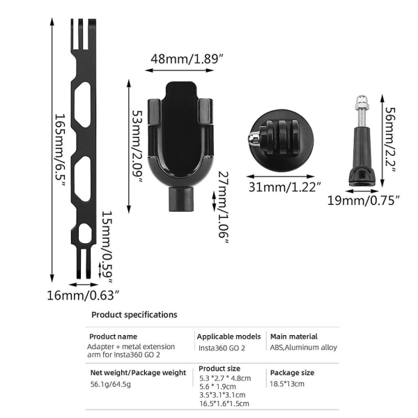 Elegant Mini Go2 Kamera Ramme i Aluminiumlegering for Kamerautstyr (FMY)