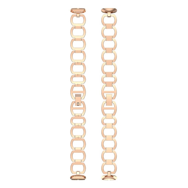 Anti-tapt Wristband for Fitbit-Luxe, Justerbar Sport Metallbånd Urrem (FMY) Rose gold