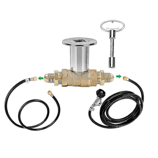 1/2-tommers rett kvart-sving stengeventilsett for Ng Lp gassbranngroper med kromflens, 3-tommer-YuJia  (FMY)