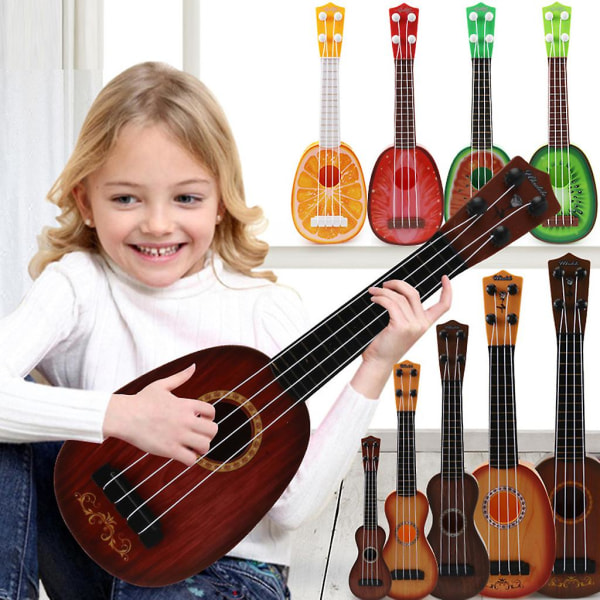 Simuleringsgitarr mini-ukulele för toddler Finmotorikträning 9 alternativ (FMY)