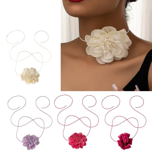 Klädsel Blomster Halsband Kvävning Blomster Slips Halsband Klädsel Konstgjord Blomster Kvävning (FMY) Purple