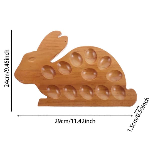Träbricka Delad Äggbricka Dubbelknut Levande Kaninbricka Dubbelsidig Kan Vara Dessert Träbricka Med Solid Trådkakställ-B (FMY) B