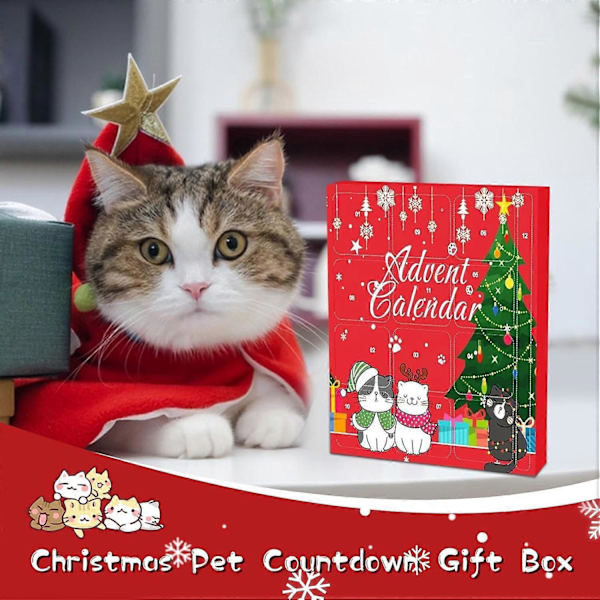 Katt Leksaker Adventskalender 2024, 2024 Julkalender för Katter, Adventskalender för Katter, Julgåva för Kattälskare (FMY) 1pc