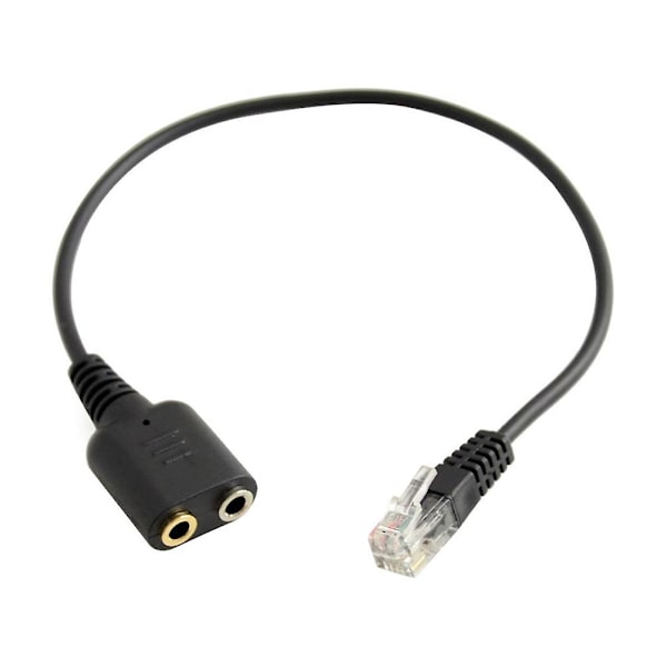 Kuulokkeiden sovitin, kuulokesovitin, 3.5 RJ9 kuulokesovitin, 3.5 PC-kuulokkeet, 3.5 mm liitäntä, kuulokesovitin 3.5 (FMY) Black