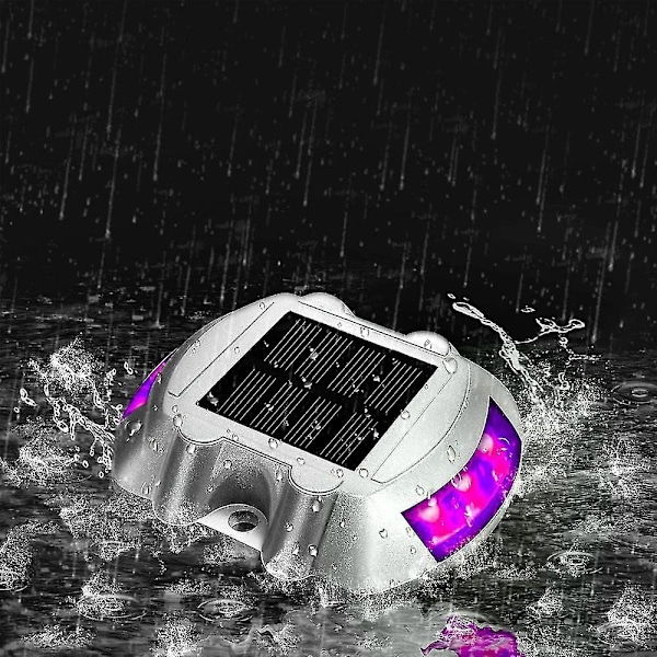 1 Pakk Solcelledrevet Dekklys LED Oppkjørselslys Dokklys For Trinn Gangvei Trapper Hage Jord Hage (FMY) purple