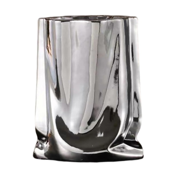 Keramisk Blomvas Stor Kapacitet Guld & Silver Centerpiece Vas För Hem Modern Bondgårdsdekor (FMY) Silver Large