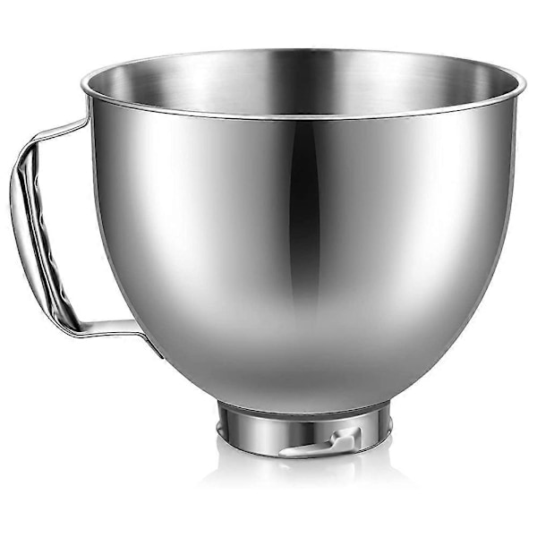 Rustfri stålskål til KitchenAid 4,5-5 Quart Tilt Head Stand Mixer, til KitchenAid Mixer Skål, Di (FMY) Silver