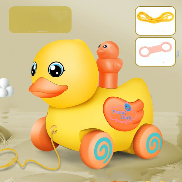 Tecknad leksak för barn Push The Little Yellow Duck Pull Back Toy Car (FMY)
