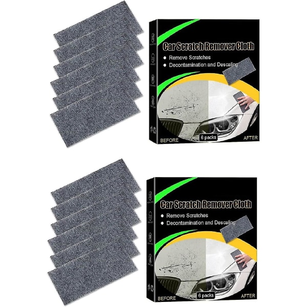 Nano Sparkle-klut, Nano Magic-klut for reparasjon av riper i billakk, klut for reparasjon av riper i bil, reparerer enkelt riper i lakk (FMY) 12Pcs