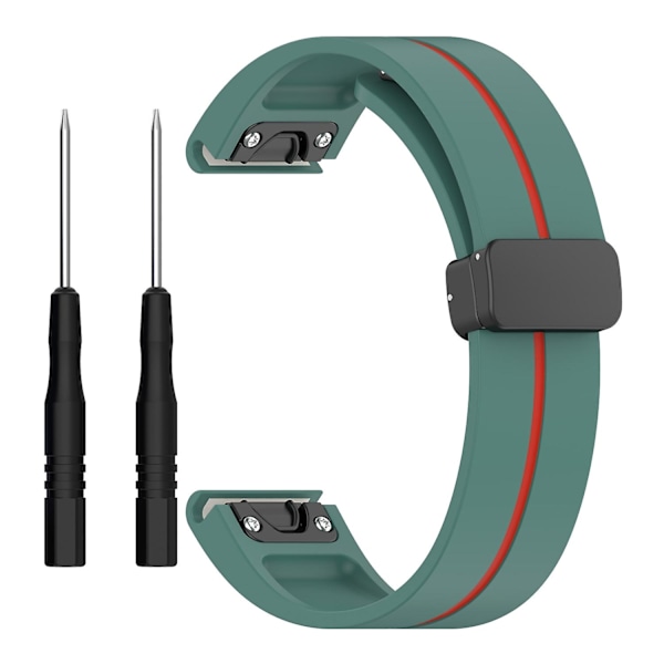 Urklokkebånd i svart spenne med dobbel farge for Garmin Tactix 7 Pro/Fenix 7X/6X/6X Pro/5X Plus 26 mm (FMY) Multicolor Style G Garmin Tactix 7 Pro