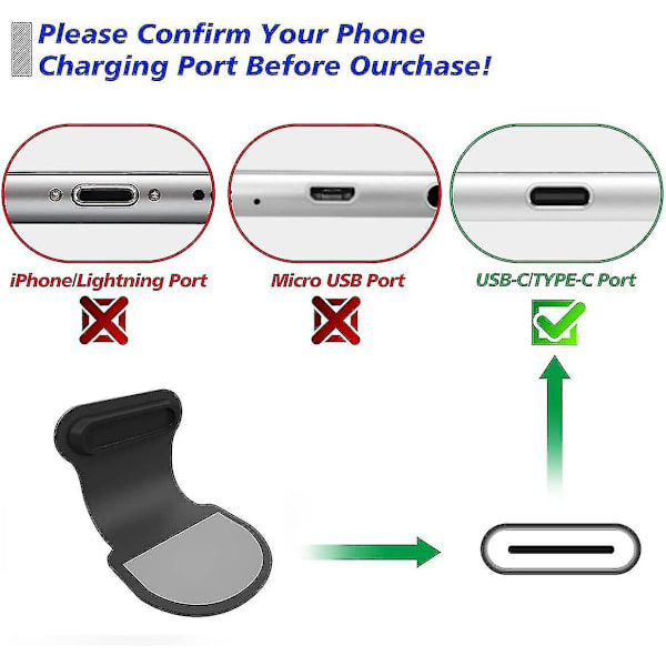 2 st Dammskyddspluggar Kompatibla med Telefon, USB C/typ C, Dammskyddsplugg, USB C Laddningsport Dammskydd